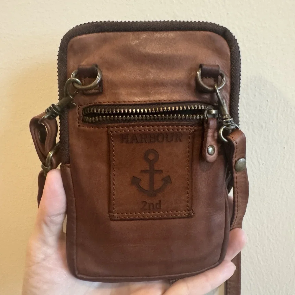 Harbour 2nd Genuine Leather Wallet Phone Crossbody Bag Sling Strap